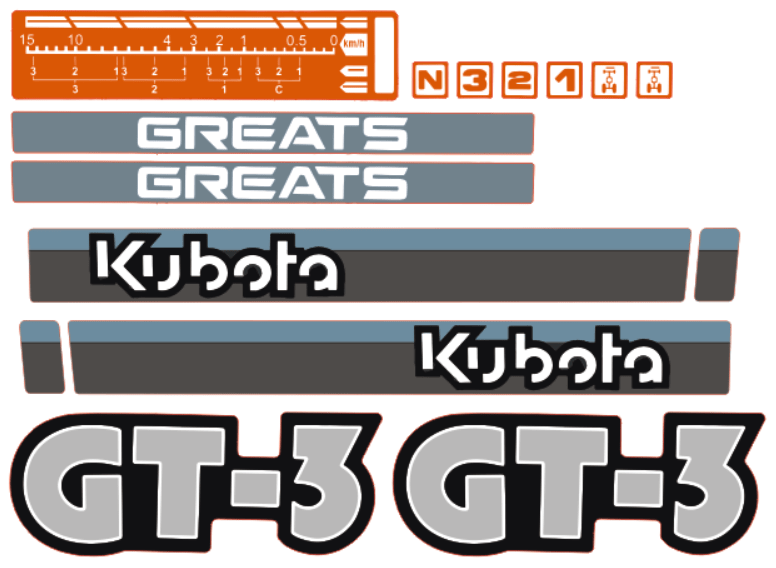 Aufklebersatz Motorhaube Kubota GT3