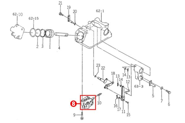 Hubventil Iseki TM, TU, TX, 2115, 2120, 2125, Bolens G152, G154, G174, H152, H174, Massey Ferguson 1205, 1215, 1225, – Bild 8