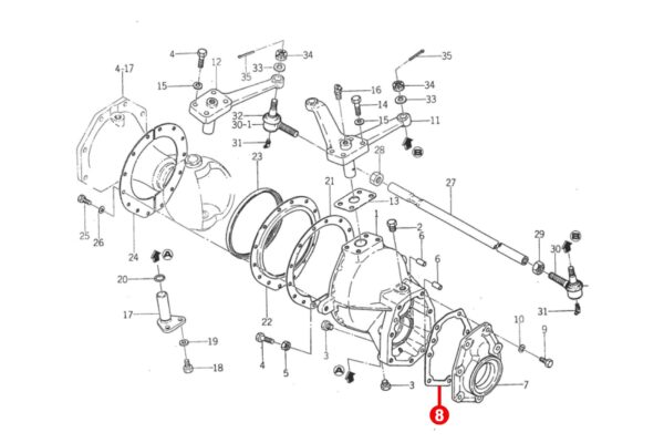 Dichtung Achsantrieb Vorderachse Iseki TX, Bolens G154, G174, H152, H174, Massey Ferguson 1120, Weiß FB21 – Bild 2