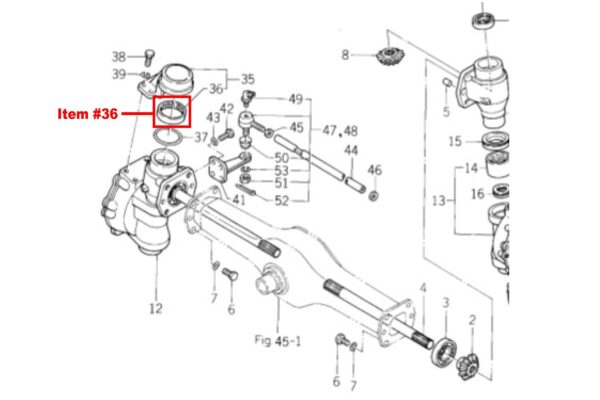 Lagerbuchse Vorderachse 4WD Iseki TE3210, TU1400, TU1401, TU1500, TU1501, TU1600, TU1601, TU1700, TU1701, TU1900, TU1901, TU2100, TU2101, – Bild 4
