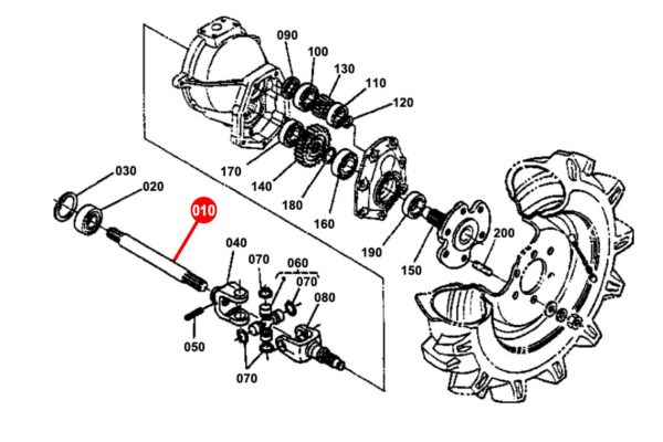 Antriebswelle 4WD Kubota B1550, B5200, B6000, B6100, B6200, B7200, – Bild 5
