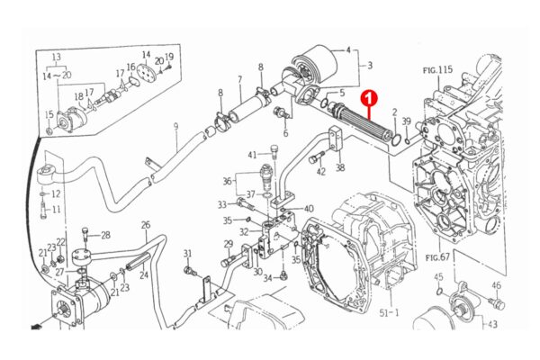 Hydraulischer Saugfilter Iseki Sial, TF, SF, 3125, 3130, Massey Ferguson 1210, 1220, 1230 – Bild 3