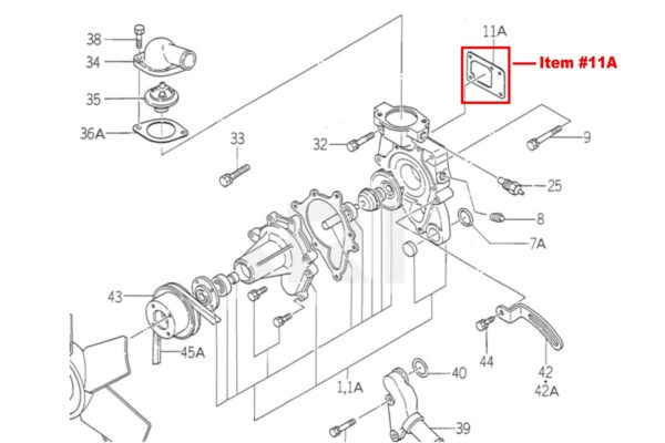 Wasserpumpendichtung Iseki TE, 3210, TL1900, Bolens G212, G214, Isuzu 3AF1, E3AF1 – Bild 2