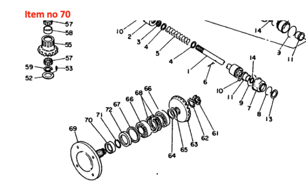 Yanmar Buchsenbund Achsschenkel / Dichtung 4WD YM1500 – Bild 3