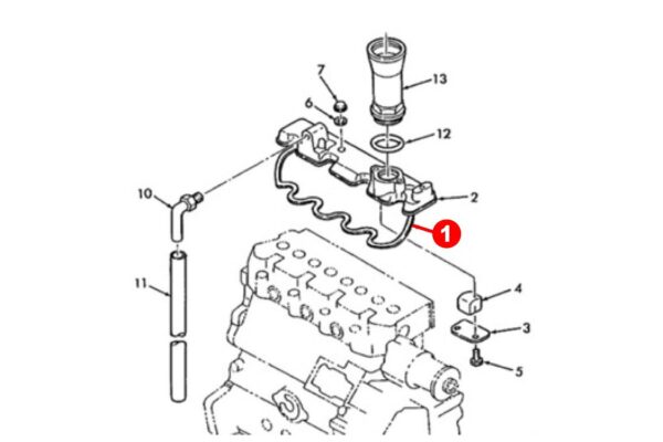 Ventildeckeldichtung (obere) Shibaura N844, N844T, Perkins 104-19, 104-22, 404C-22, Caterpillar 3014, 3024, – Bild 3
