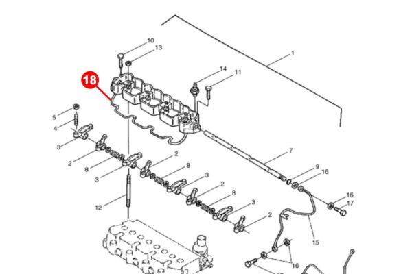 Ventildeckeldichtung (untere) Shibaura N844, N844T, Perkins 104-19, 104-22, 404C-22, Caterpillar 3014, 3024, – Bild 3