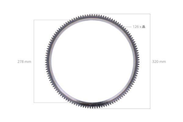 Starterkranz Z=126 Shibaura N843, N844, Perkins 103, 403, Caterpillar C1.5, C2.2T, 3003, 3011, – Bild 2
