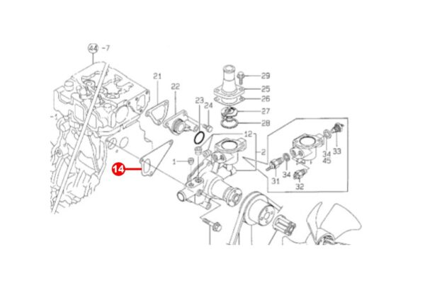 Wasserpumpe Dichtung Yanmar 3TNE84/88, 3TNV84/88, 4TNE84/88, 4TNV84/88, TK482, TK486, Komatsu, John Deere, usw., – Bild 2