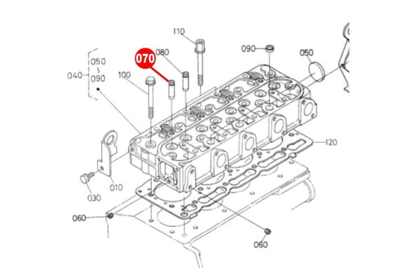 Ventilführung (einlass) Kubota D905, D1005, D1105, D1305, DF1005, E75N, E75NB3, EA300, EA330, V1305, V1505, V3300, V3307, V3600, V3800, WG1005, WG1605, – Bild 5