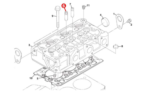 Ventilführung (einlass) Kubota D600, D640, D662, D722, D782, D902, Z400, Z402, Z430, Z482, ZB600, Z602, – Bild 5