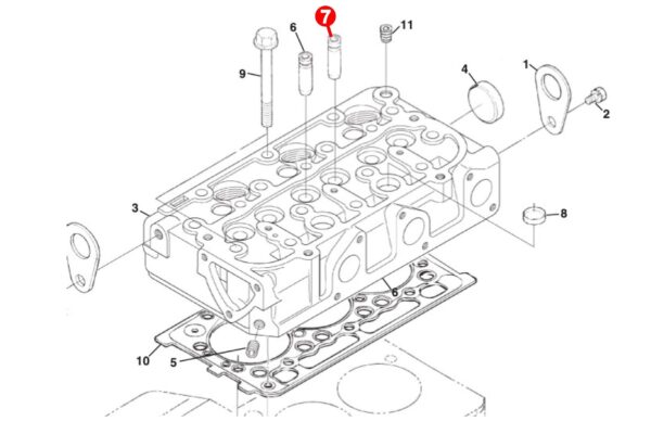 Ventilführung (auslass) Kubota D600, D640, D662, D722, D782, D902, Z400, Z402, Z430, Z482, ZB600, Z602, – Bild 5