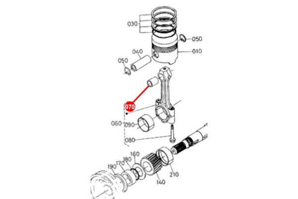 Pleuellager buchse STD Kubota D1100, D1101, D1102, D1301, D1302(IDI), D1402(IDI), DH1100, DH1101, DM1102, S2200, S2600, S2800, V1501, V1502, V1701, V1702, V1902, Z650, Z750, Z751, Z851, – Bild 3