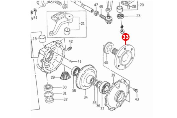 Achsschenkel Vorderachse 4WD Iseki TE-TL-, Tu-Typen 3025, Bolens G274, 2704, – Bild 7