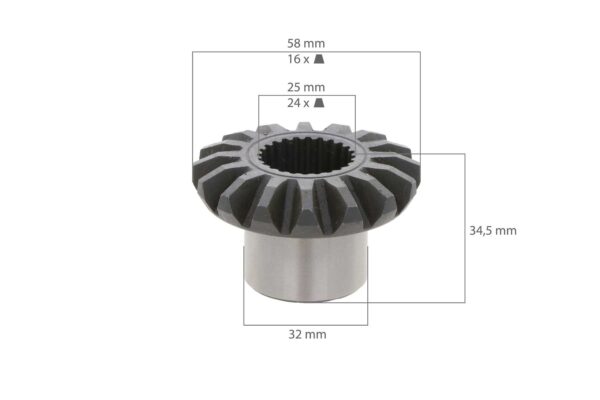 Tandwiel vooras Yanmar YM1601, YM1610, YM1702, YM1720 – Bild 2