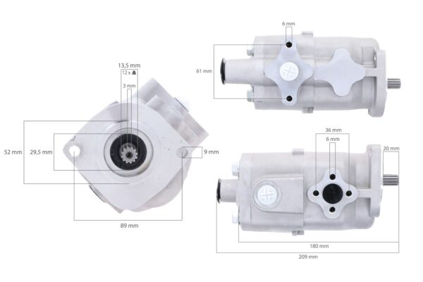 Hydraulik / Lenkpumpe L-, L1-Types, Kubota GL-, L-Types, Hinomoto NX-Types, – Bild 2