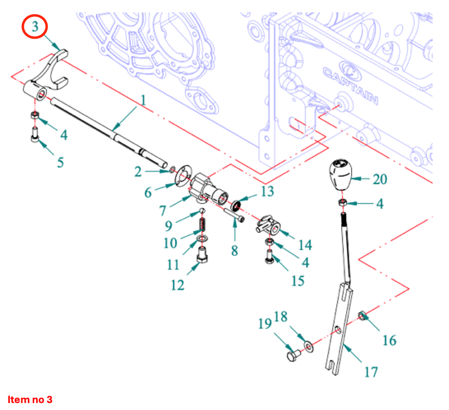 Schaltgabel 4WD Aktivierung Captain 273, Startrac 273,