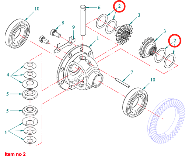 Passscheibe Ø31xØ42x0.5mm Differential 4WD Captain, Startrac, Agritech, Antonio Carraro, Usw.,