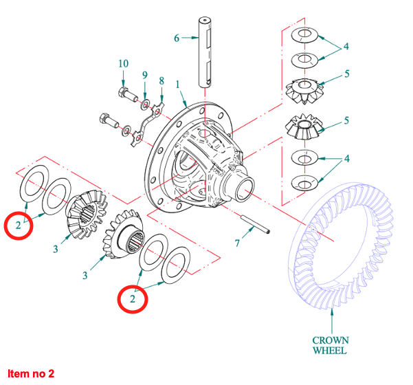 Passscheibe Ø41.5xØ64x0.2mm Differential 4WD Captain 273, Startrac 273,