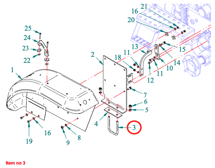 Schraubband für Kotflügel Captain 273, Startrac 273,