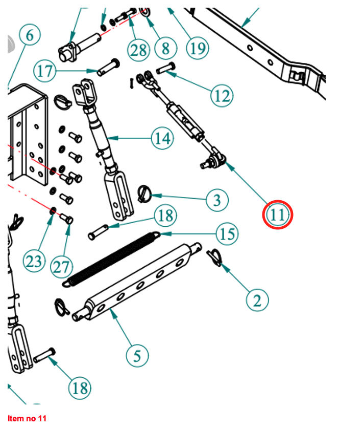 Begrenzungskette Unterlenker Captain 263H, Startrac 26H, 263H, Antonio Carraro 26H,