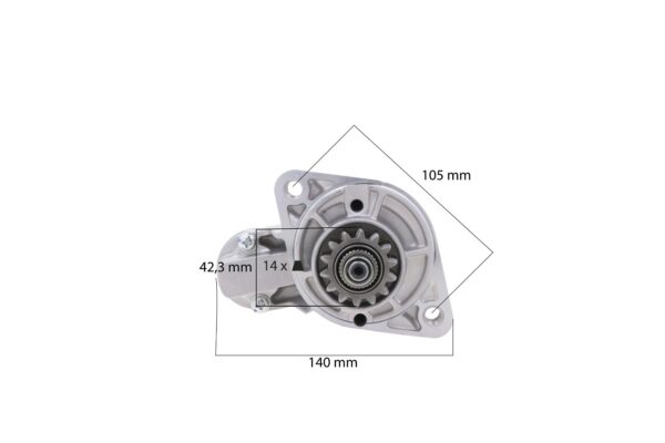 Anlasser 12V 1.7Kw Z=14 Mitsubishi MVL3E, L3E, Captain, Startrac, Antonio Carraro, Vetus, Sole, Etc., – Bild 4