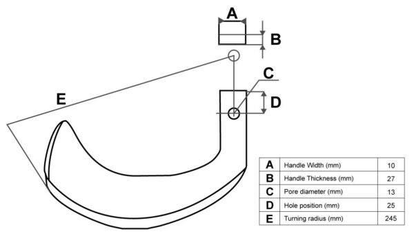 Fräsmesser Rechts Yanmar TP15116 – Bild 2