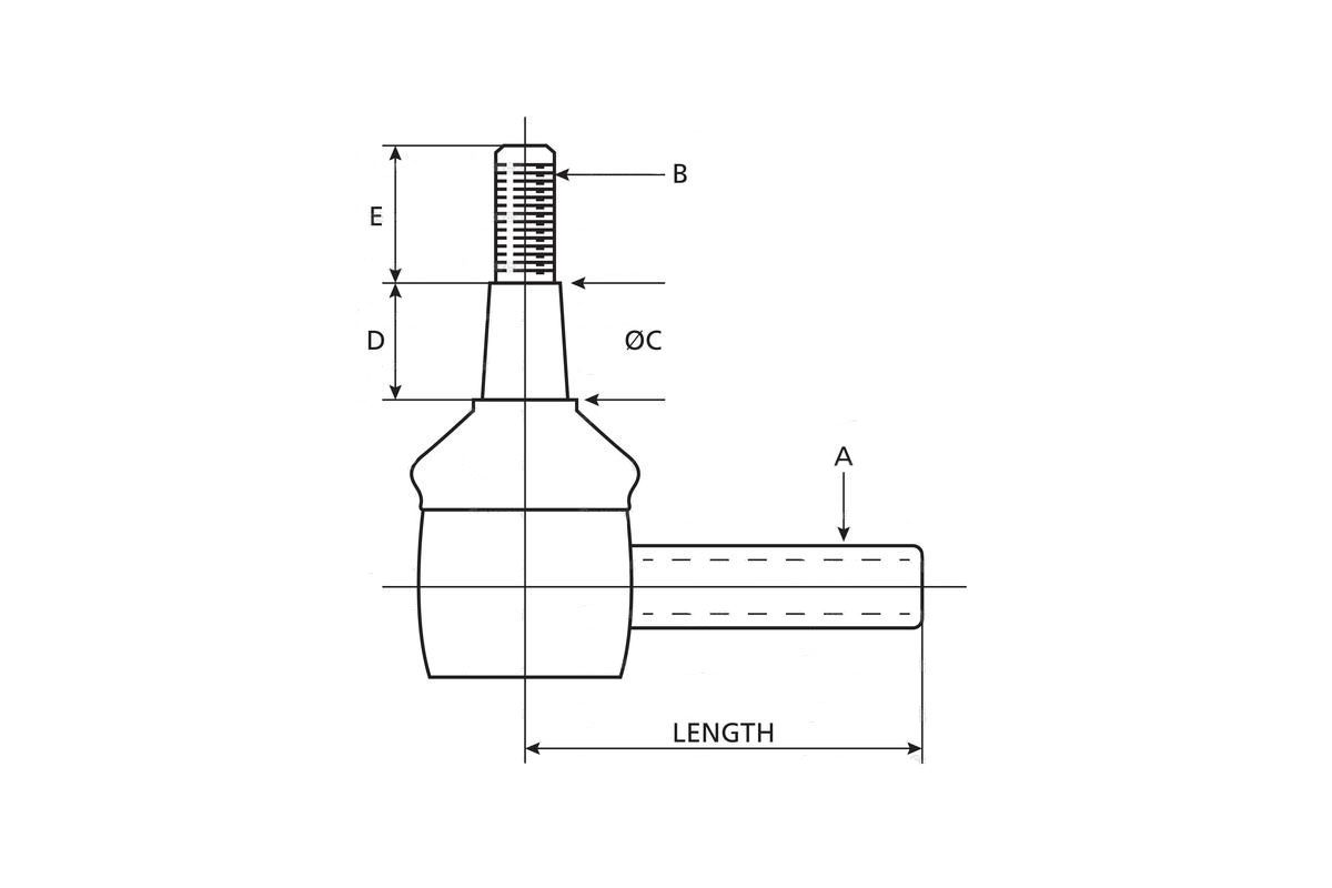 Spurstangenkopf (Länge 102 mm) Landini, MF, Same