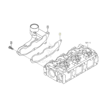 Einlassdichtung Iseki / Isuzu E3CC, E3CD, E3CE, E3CF, E3CG, Massey Ferguson, Mitsubishi, Agco Challenger