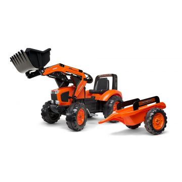Kubota M135 Tretschlepper, Trettractor mit Anhänger und Frontlader 3 bis 7 jähre