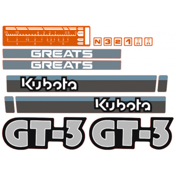 Aufklebersatz Motorhaube Kubota GT3