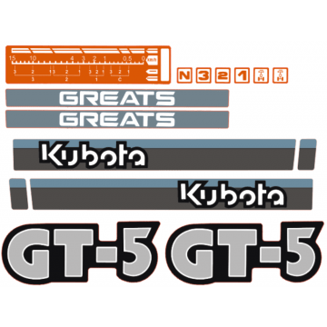 Aufklebersatz Motorhaube Kubota GT5