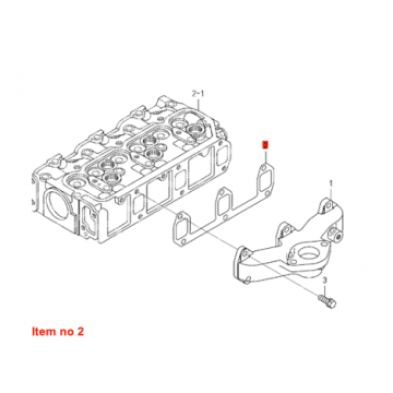 Auspuffdichtung Iseki / Isuzu E3CC, E3CD, E3CE, E3CF, E3CG, Massey Ferguson, Mitsubishi, Agco Challenger