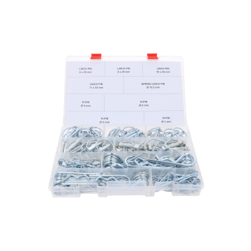 Sortierte Schachtel mit 165 R-Klammern und Klappstecker